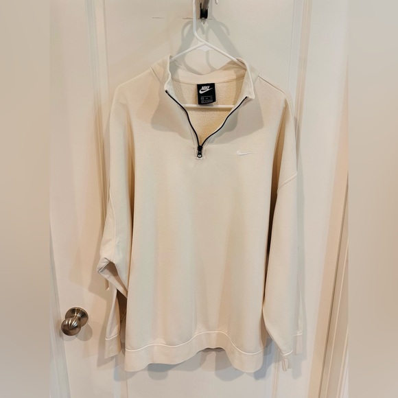 Nike Solo Swoosh Oversized Unisex Fleece Quarter Zip Sweater XXL - Picture 4 of 5